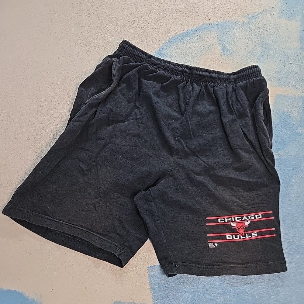 VTG 90s Pro Player Mens‎ XL Chicago Bulls Shorts Black Red Logo USA 100% Cotton